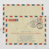 Oostenrijk Airmail Wedding Invitation Kaart (Voorkant / Achterkant)