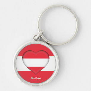 Oostenrijk en hart, Oostenrijkse mode van de vlag Sleutelhanger