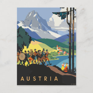 Oostenrijk Europa Vintage Travel Briefkaart