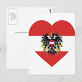 Oostenrijk Flag Heart Briefkaart (Voorkant / Achterkant)
