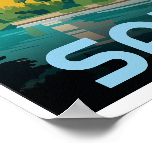 Oostenrijk hoofdstad Salzburg skyline Poster (Hoek)