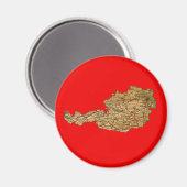 Oostenrijk Kaart Magnet Magneet (Voorkant / Achterkant)