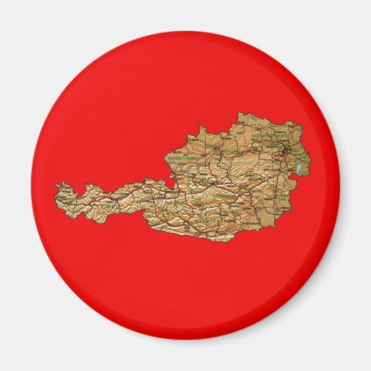 Oostenrijk Kaart Magnet Magneet (Voorkant)
