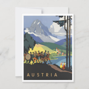 Oostenrijk Kleurrijke Retro geïnspireerd Briefkaart