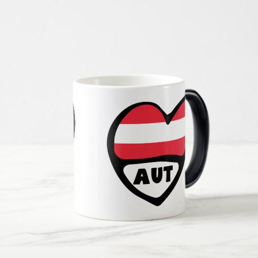 Oostenrijk Landcode Vlag Hart AUT Magische Mok (Voorkant rechts)