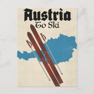 Oostenrijk om te skiën briefkaart