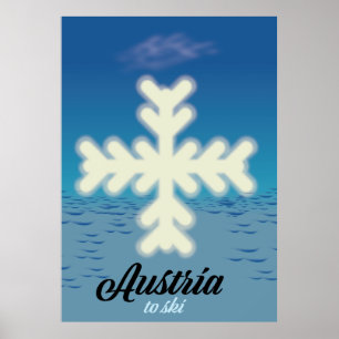 Oostenrijk om te skiën poster