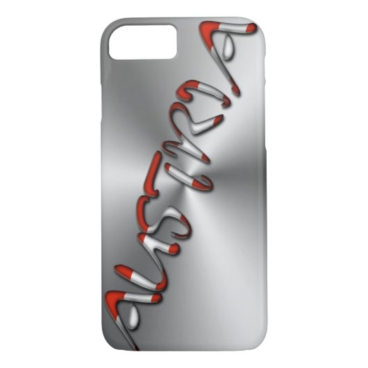 Oostenrijk Oostenrijkse vlag Typografie Silver Gre Case-Mate iPhone Case (Achterkant)