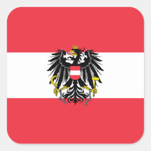 Oostenrijk/Oostenrijkse vlag Vierkante Sticker