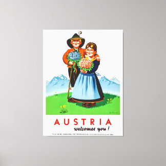 Oostenrijk Reizen Poster Retro Canvas Afdruk