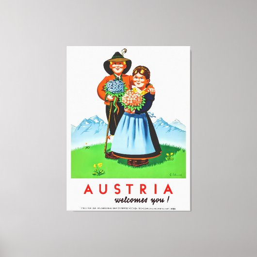  Oostenrijk Reizen Poster Retro Canvas Afdruk (Voorkant)
