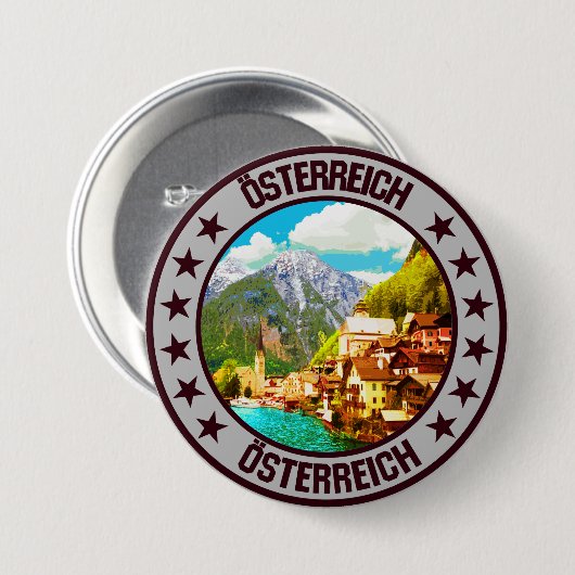 Oostenrijk Ronde Button 7,6 Cm (Voorkant /achterkant)