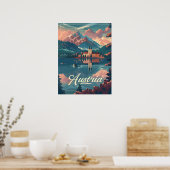 Oostenrijk Serenity: Lakeside Mountain Poster (Keuken)