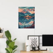 Oostenrijk Serenity: Lakeside Mountain Poster (Thuiskantoor)