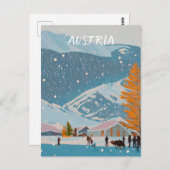 Oostenrijk ski briefkaart (Voorkant / Achterkant)