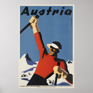 Oostenrijk Ski Vintage Reisposter Poster