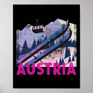 Oostenrijk Ski - Vintage Stijl Oostenrijkse Ski Va Poster