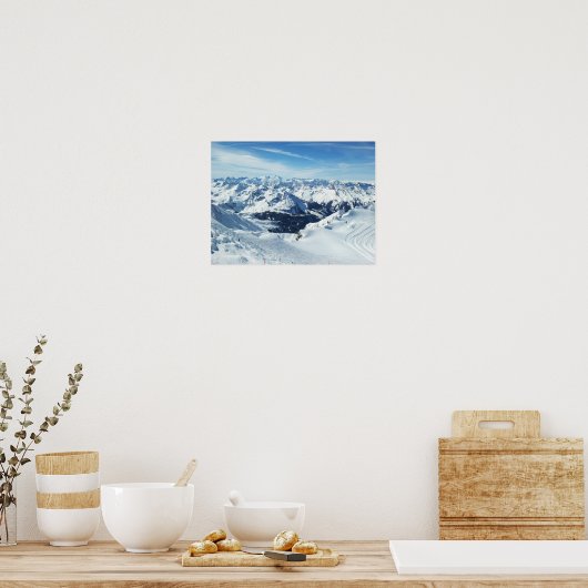 oostenrijk skigebergte alpen sneeuwlandschap poster (Keuken)