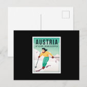 Oostenrijk Skiing Briefkaart (Voorkant / Achterkant)
