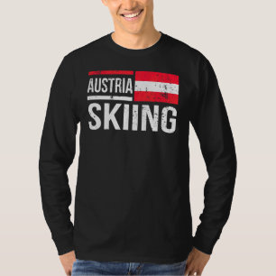 Oostenrijk Skiing Skier Flag Race Snow Mountain Wi T-shirt
