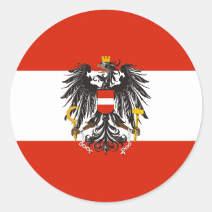 Oostenrijk (staat, variant), Oostenrijkse vlag Ronde Sticker