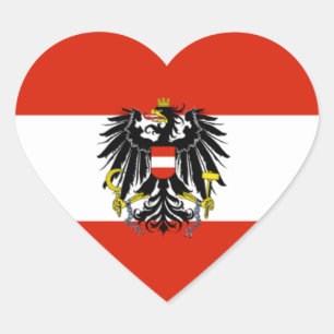 Oostenrijk State Flag Heart Sticker