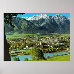 Oostenrijk, Tirol, Solbad Hall en Inn Poster