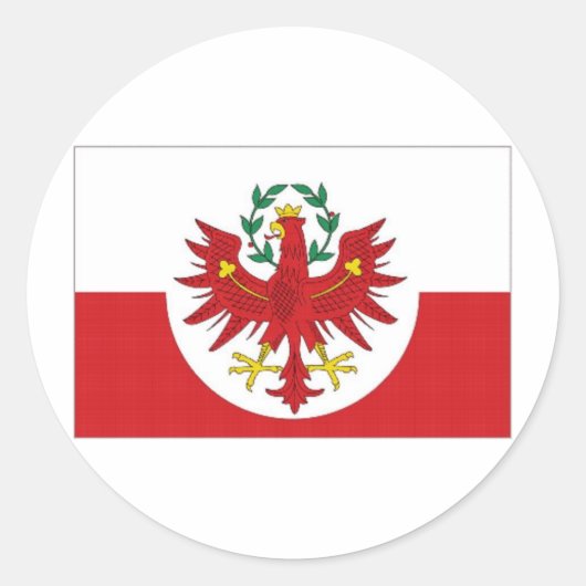 Oostenrijk Tirol Vlag Ronde Sticker (Voorkant)