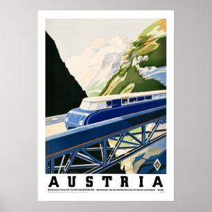 Oostenrijk Treinreis Poster Retro Alpine