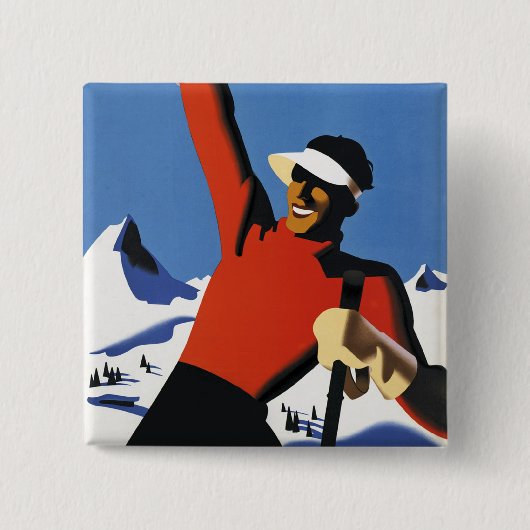 Oostenrijk Vierkante Button 5,1 Cm (Voorkant)