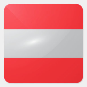 Oostenrijk vierkante glossy vlag sticker