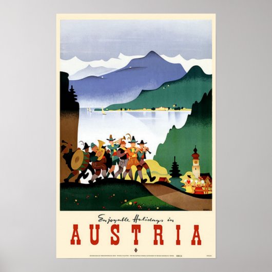 Oostenrijk Vintage Travel Poster (Voorkant)