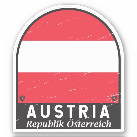 Oostenrijk vlag Embleem Sticker (Voorkant)