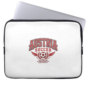 Oostenrijk Voetbal 2026 Voetbal Vet Land Typografi Laptop Sleeve