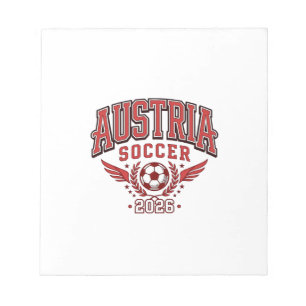 Oostenrijk Voetbal 2026 Voetbal Vet Land Typografi Notitieblok