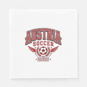 Oostenrijk Voetbal 2026 Voetbal Vet Land Typografi Servet