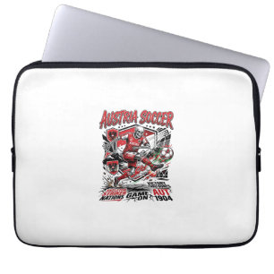 Oostenrijk Voetbal Skelet Aanvaller Naties Poster Laptop Sleeve