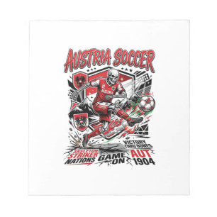 Oostenrijk Voetbal Skelet Aanvaller Naties Poster Notitieblok