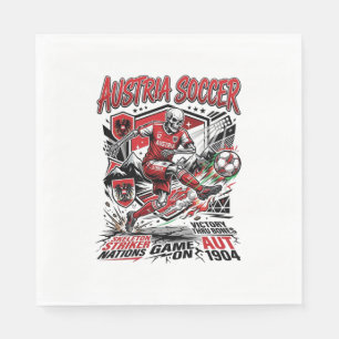 Oostenrijk Voetbal Skelet Aanvaller Naties Poster  Servet