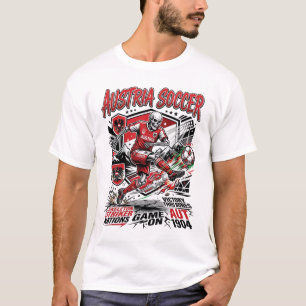 Oostenrijk Voetbal Skelet Aanvaller Naties Poster T-shirt