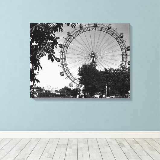  Oostenrijk Wien Prater reuzenwiel Canvas Afdruk (Insitu (Houten vloer))