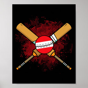Oostenrijks cricketracket en Ll vlag van Oostenrij Poster