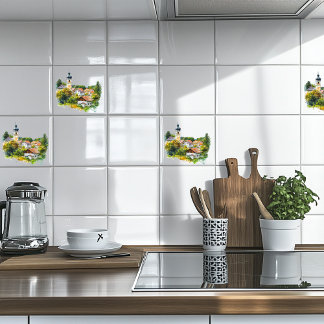 Oostenrijks dorp tegeltje