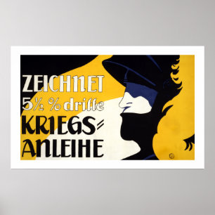 Oostenrijks Poster voor oorlogsobligaties (wit)