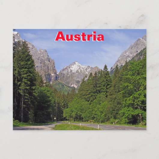 Oostenrijkse Alpen Briefkaart (Voorkant)