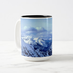 Oostenrijkse Alpen in de winter Tweekleurige Koffiemok