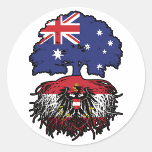 Oostenrijkse Australische Australische boomstammen Ronde Sticker