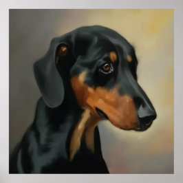 Oostenrijkse Black en Tan Hound - Dog Portrait Poster