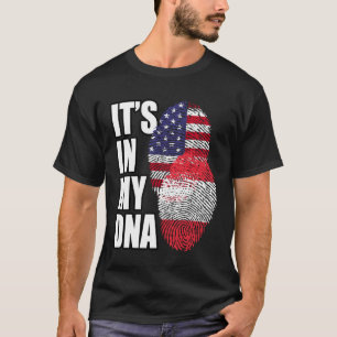Oostenrijkse en Amerikaanse mix DNA vlag erfgoed T-shirt