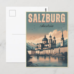  Oostenrijkse hoofdstad Salzburg skyline Briefkaart